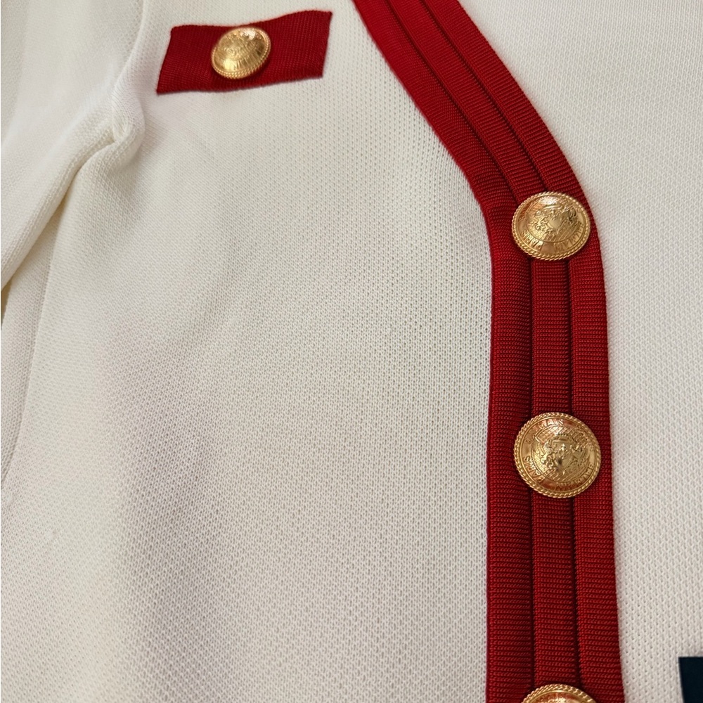 Authentic Balmain Cardigan with Gold Accents - Picture 8 of 9